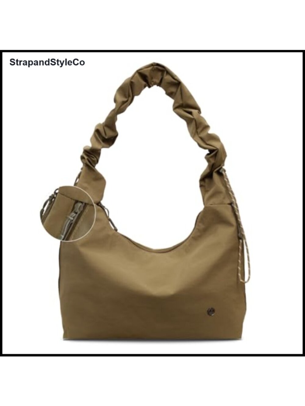 Large Nylon Slouchy Hobo Bag Adjustable Crossbody Shoulder Bag